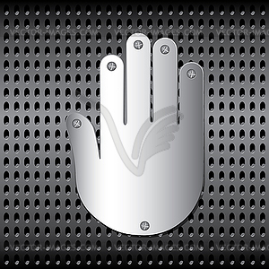 Stopping metal hand - vector EPS clipart