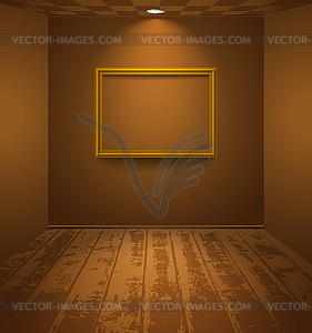 Brown room with frame - vector image