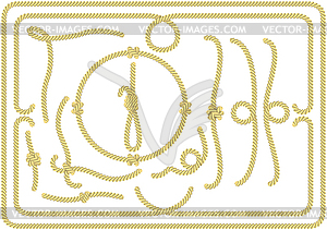 Collection of rope design elements - vector clipart