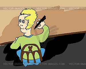 Writing man - vector EPS clipart