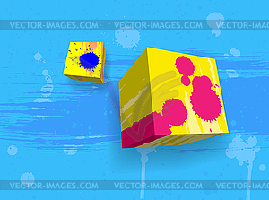 Abstract grungy cubes - vector clip art