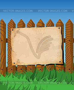 Poster on fence - vector image