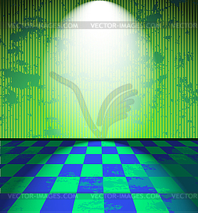 Green grunge room - royalty-free vector image