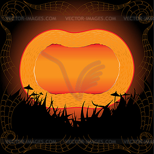 Halloween frame with pumpkin - vector clip art