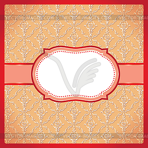 Red dotted ornamental frame - vector image