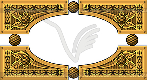 Elliptic wooden frame - vector clipart / vector image