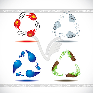 Four elements of nature - vector image