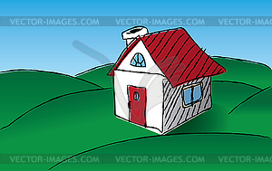 Sketch house - vector image