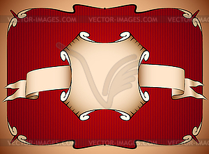 Vintage frame with ribbon - vector image