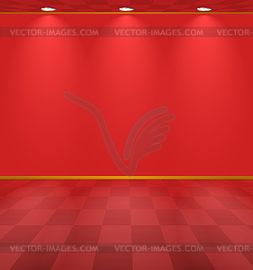 Red lightened room - vector clipart