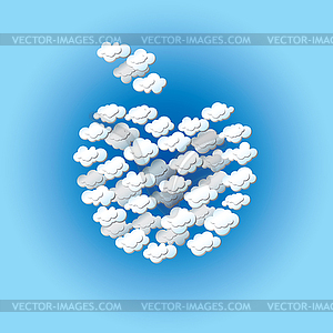 Apple made of clouds - vector image