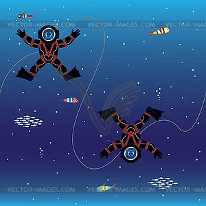 Divers seamless pattern - vector clipart