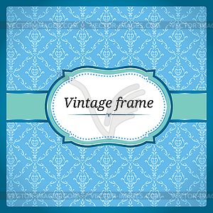 Blue vintage frame - vector image