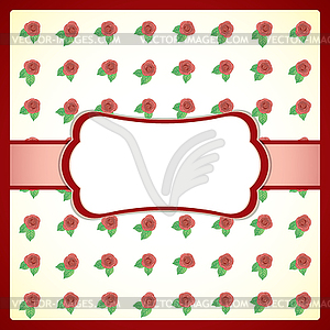 Vintage lace frame with roses - vector image