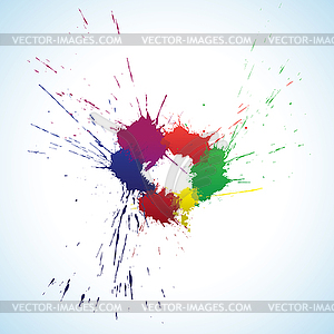 Colorful ink blots ring - vector clipart