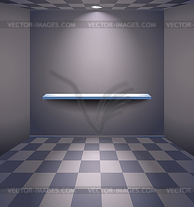 Grey room with shelf - vector image