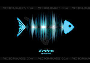 Sonar waveform fish - vector EPS clipart