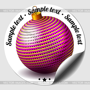 Christmas bauble sticker - vector clipart / vector image