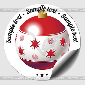 Christmas bauble sticker - vector image