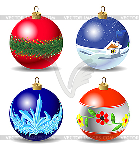 Set of Christmas baubles - vector clipart