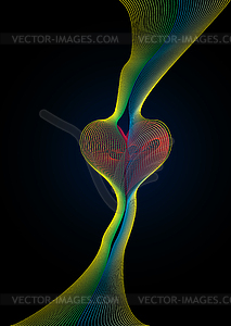 Сердце в тонких струн - иллюстрация в векторном формате