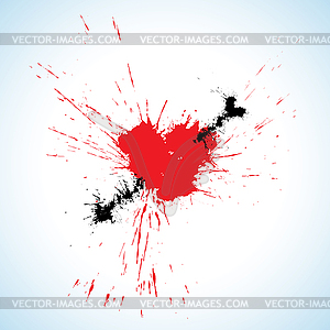 Heart and arrow blots - vector clip art