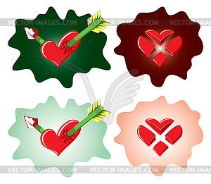 Heart buttons - vector image
