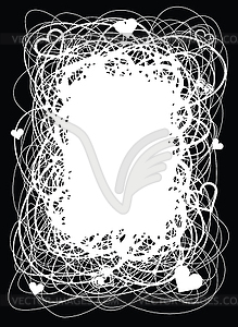 Scribbled Valentine frame - vector clipart