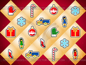 Background with Christmas toys - vector clipart