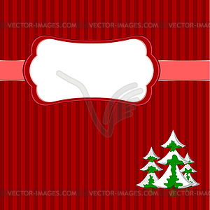 Christmas frame with firs - vector clipart