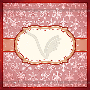 Vintage frame with snowflakes - vector image