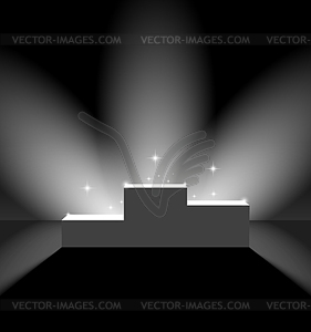 Pedestal with flares on stage - vector clip art