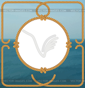 Sea frame with rope - vector clipart