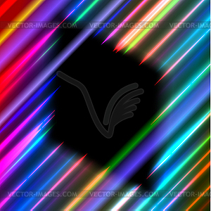 Diamond frame in neon rays - vector image