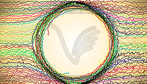 Round frame made of threads - vector image