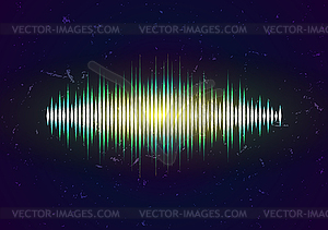 Shiny sound waveform - vector image