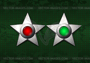 Metal stars on and off - vector clipart
