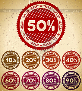 Set of retro sale stamps - vector image