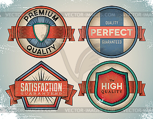 Aged colorful vintage labels - vector clipart