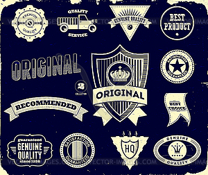 Vintage labels on black. Collection  - vector clipart