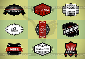 Set of Original and Premium labels - vector clipart