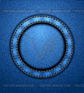 Jeans circular patch - vector image