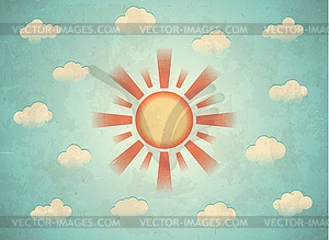 Vintage card with sun - stock vector clipart