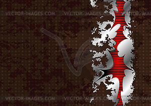 Torn rusty plate with lamps - vector clipart