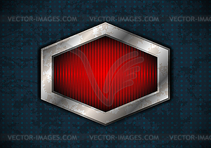 Hexagonal metal frame - vector clipart