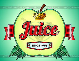 Apple juice label - vector clip art