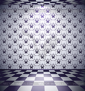 Black and white room - vector image