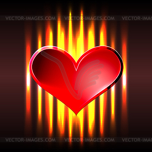 Burning heart - vector image