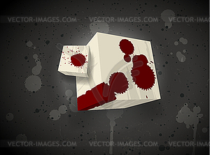 Dark scary cube - vector image