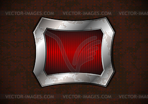 Steel frame on rusty surface - vector image